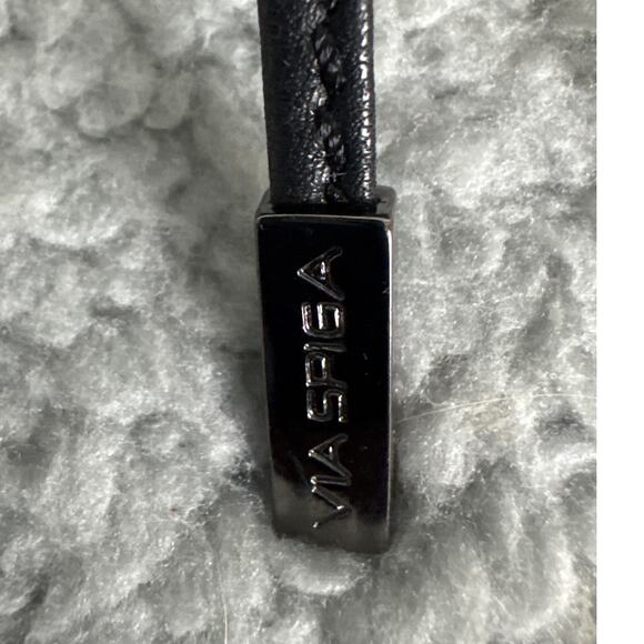 Via Spiga Africa Collection Black Leather Embossed Clutch Purse Magnetic Snap - Picture 5 of 12